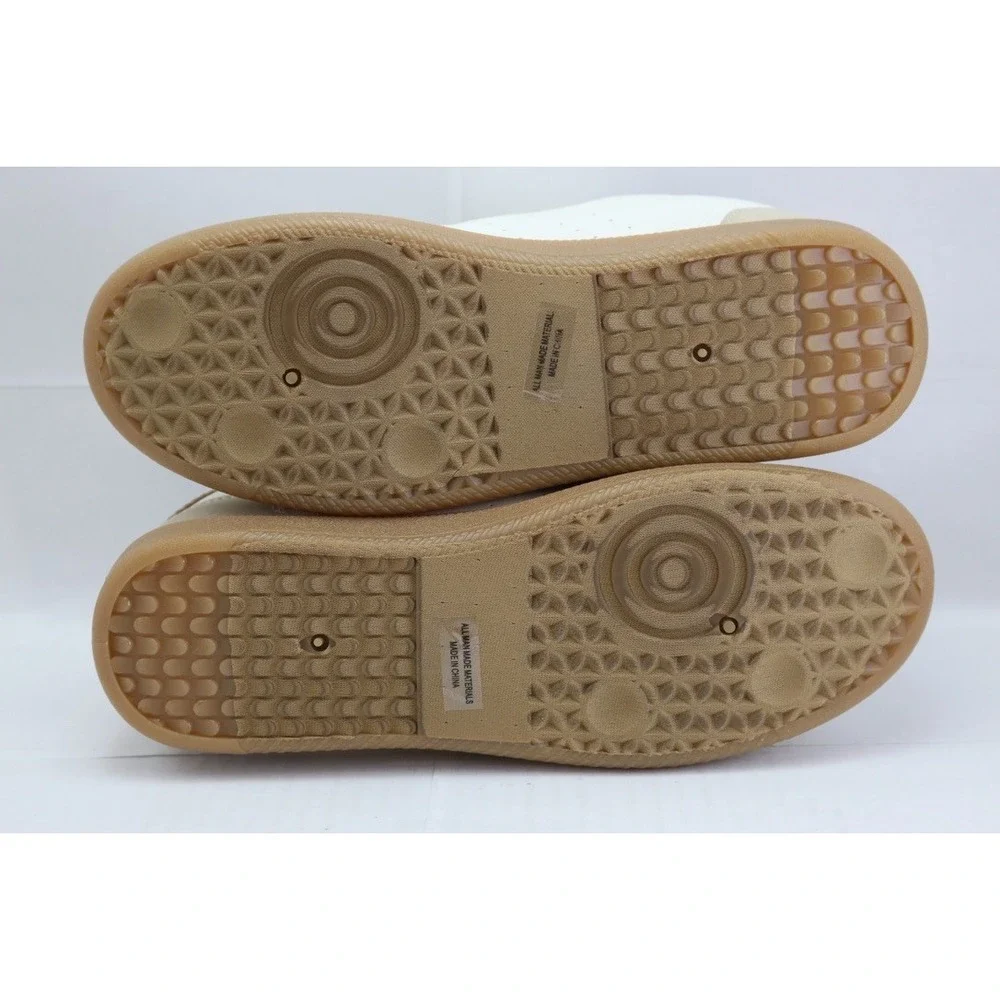Dolce Vita White Tan Rose Gold Sneakers Size 8.5 Womens Quick Hook & Loop NEW